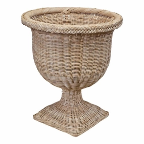 Braided Wicker Urn home display ornament