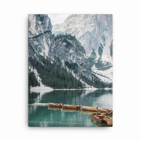 Braies lake 2 - canvas canvas mural art