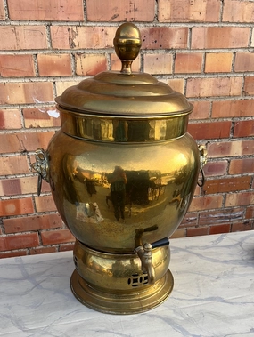 BRASS COFFEE SAMOVAR WITH FOO DOGS interior room decor