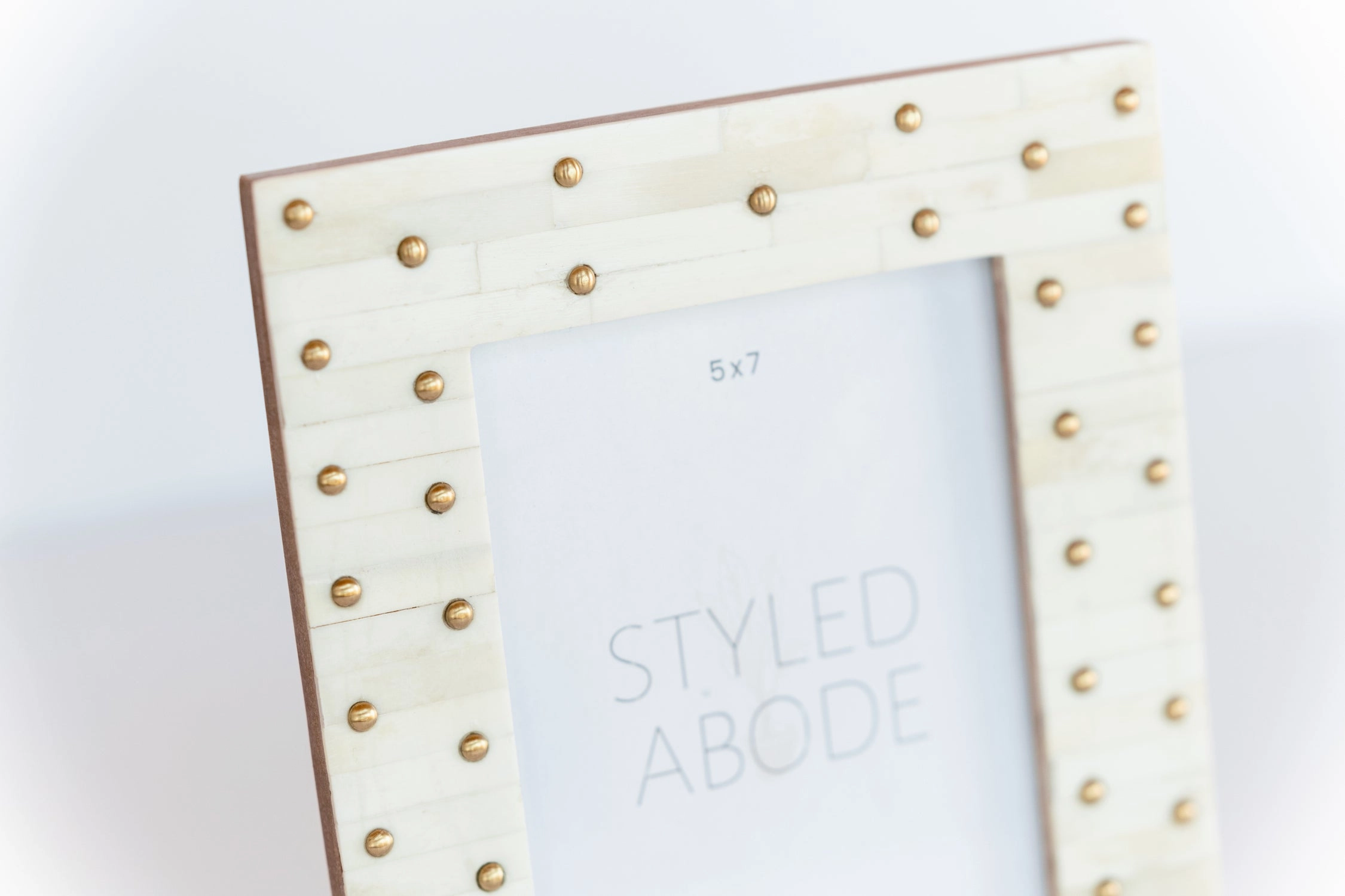 Brass Dotted Cream Frame