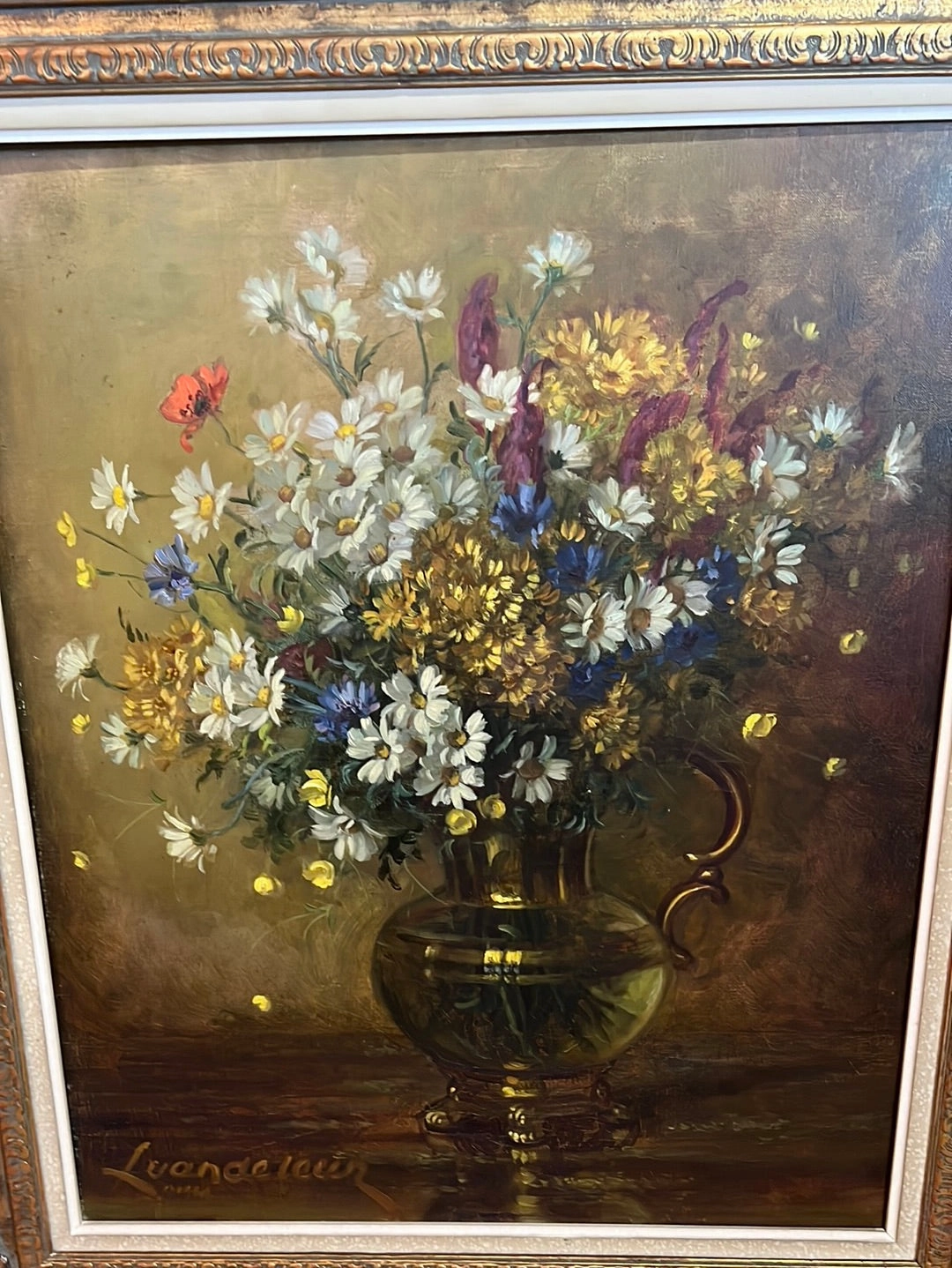 BRIGHT FLORAL OIL PAINTING ON CANVAS