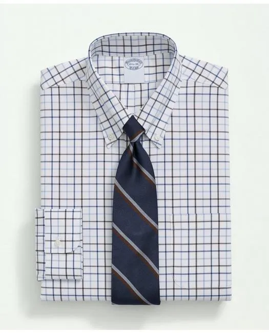 Brooks Brothers Herren Big & Tall Stretch Supima-Baumwolle Nicht-Bügeln Pinpoint Polo Knopfleiste Blau Brooks Brothers