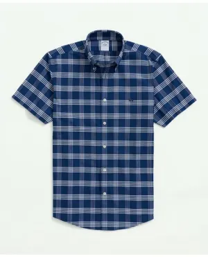 Brooks Brothers Herren Stretch Bügelfrei Oxford Hemd mit Button-Down Kragen Blau Brooks Brothers