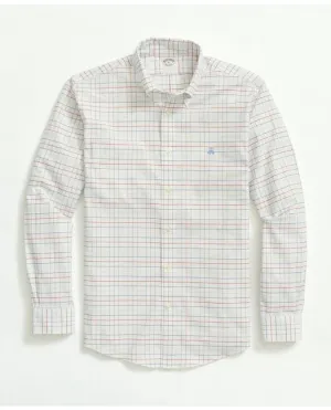 Brooks Brothers Herren Hemd mit Knöpfen am Kragen, Stretch, Bügelfrei, Weiß Brooks Brothers