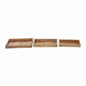 Brown Wood Living Room Decor Tray (Multiple Sizes) interior room decor