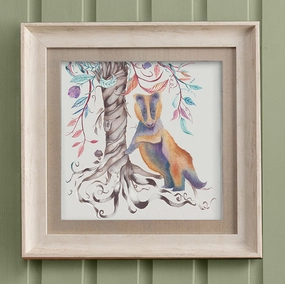 Brucie Badger Framed Print Birch patterned fashion rug  