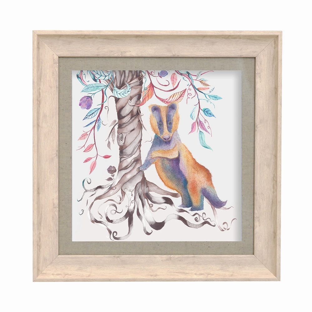 Brucie Badger Framed Print Birch