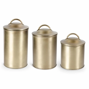 Brushed Gold Lidded Container (Multiple Sizes) interior room decor