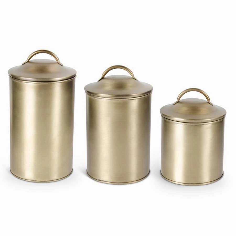 Brushed Gold Lidded Container (Multiple Sizes) interior room decor