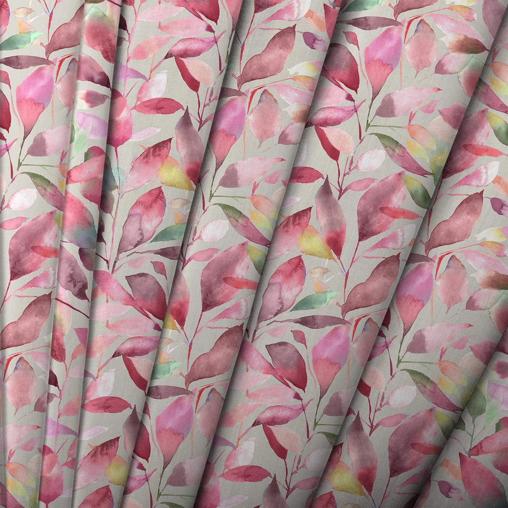 Brympton Printed Cotton Fabric (By The Metre) Raspberry