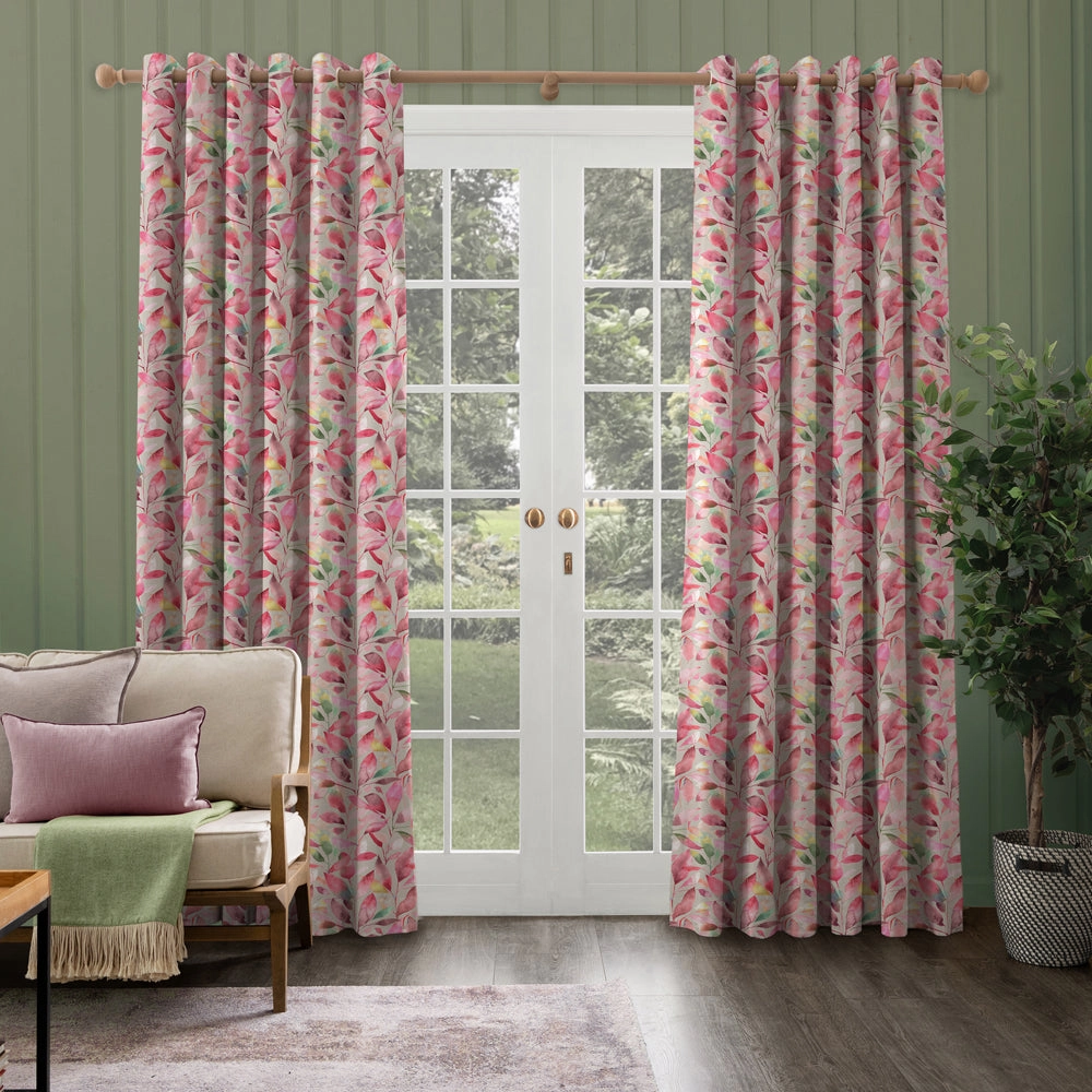 Brympton Printed Cotton Fabric (By The Metre) Raspberry