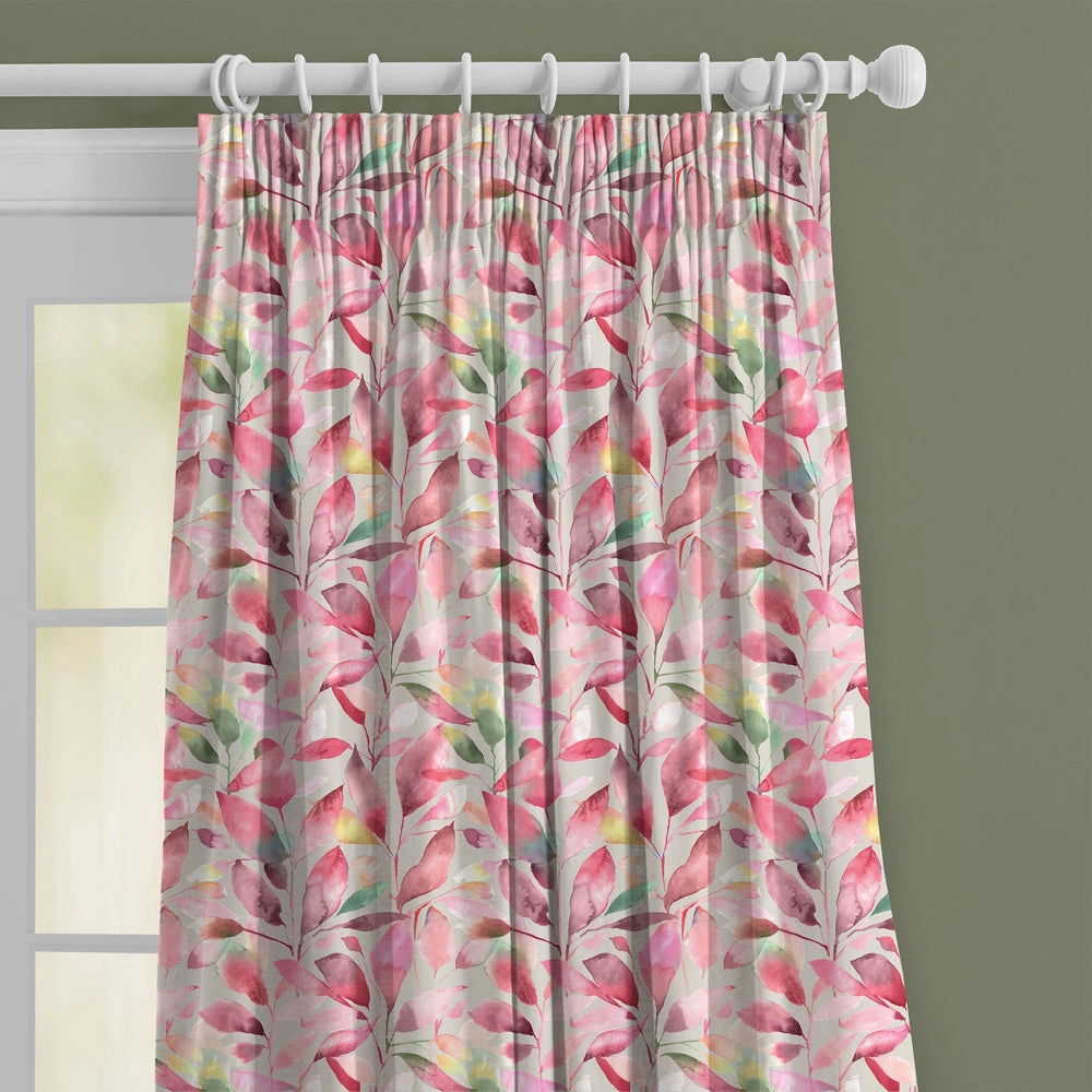 Brympton Printed Cotton Fabric (By The Metre) Raspberry