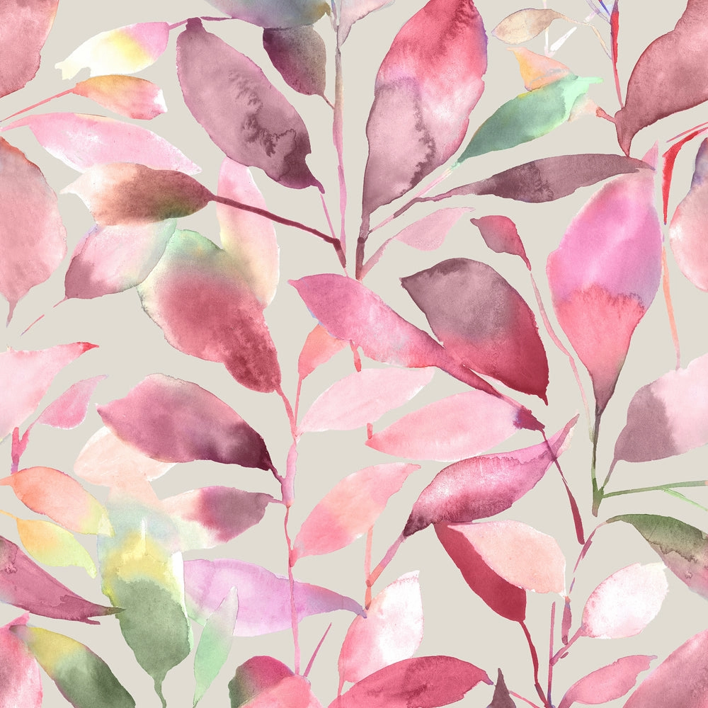 Brympton Printed Made to Measure Curtains Raspberry