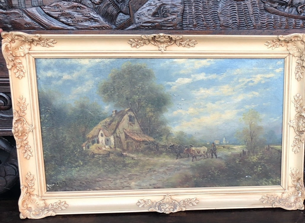 BUCOLIC EDCk OIL PAINTING WITH COWS