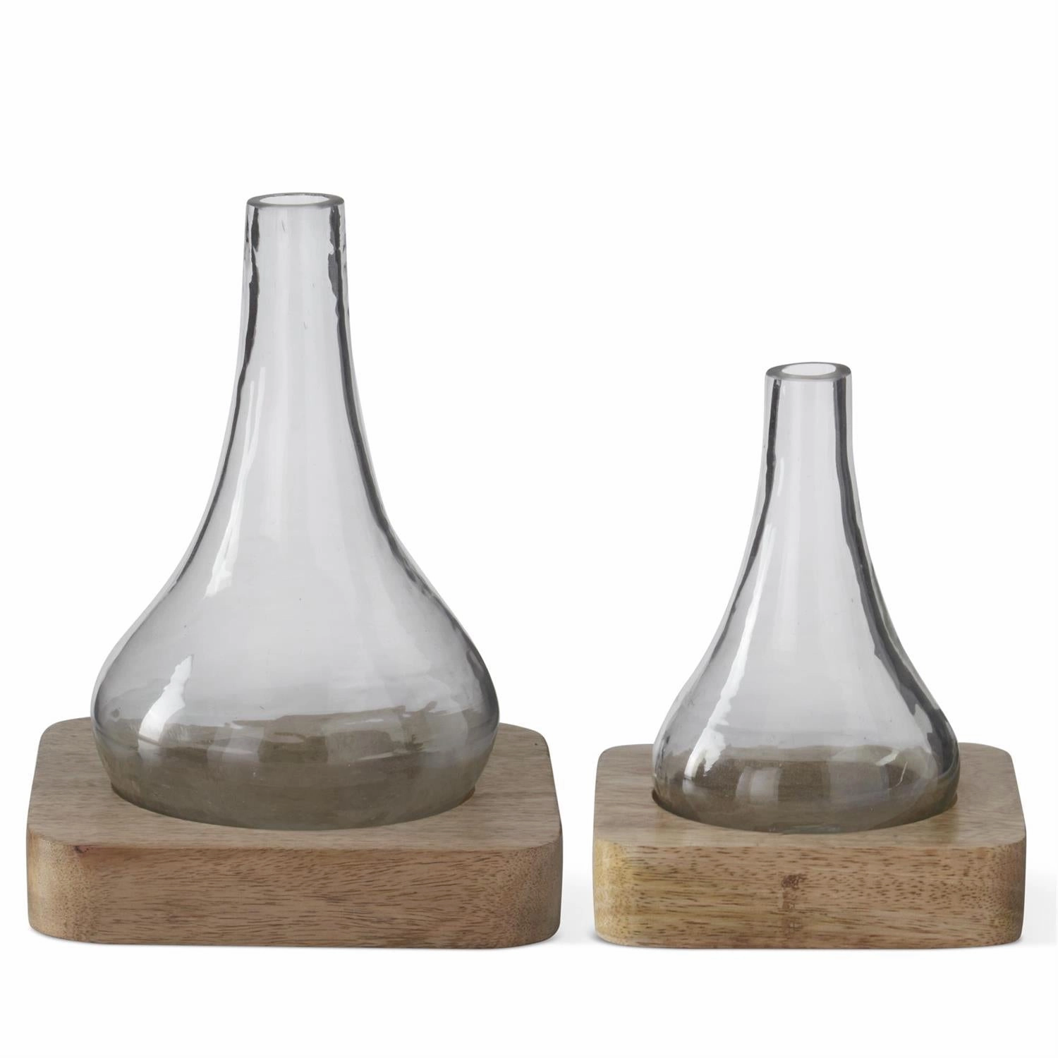 Bud Vases on Wood Trays ( Multiple Sizes ) interior room decor