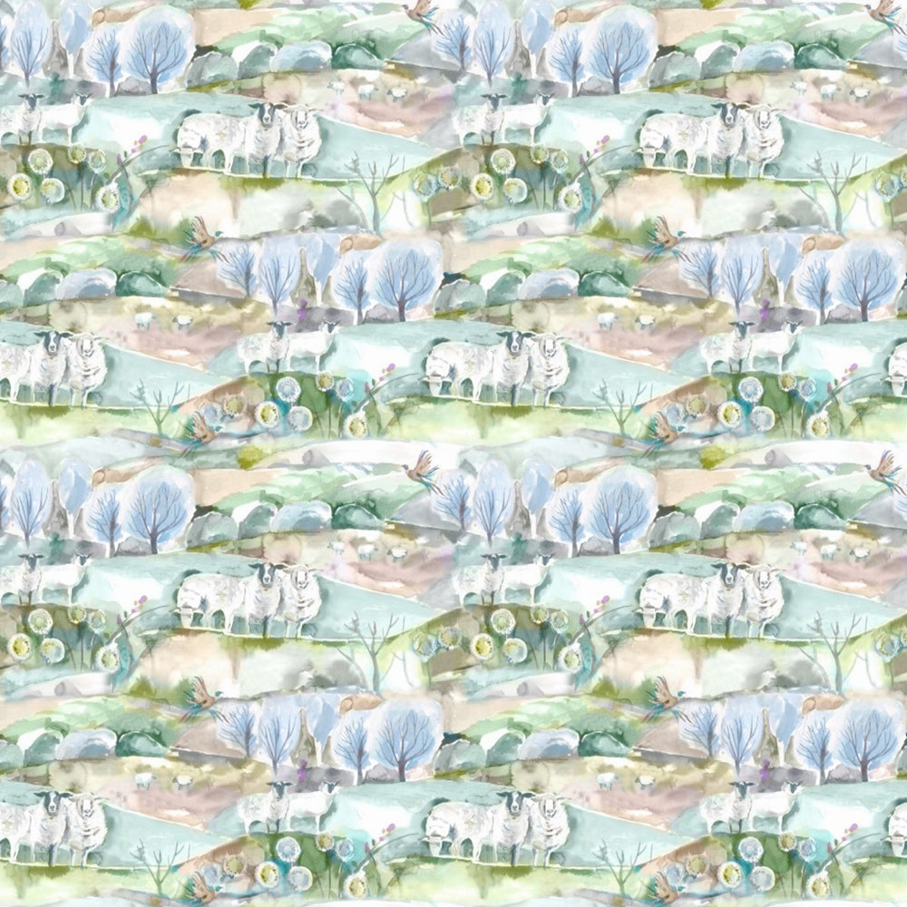 Buttermere Printed Cotton Fabric (By The Metre) Sage