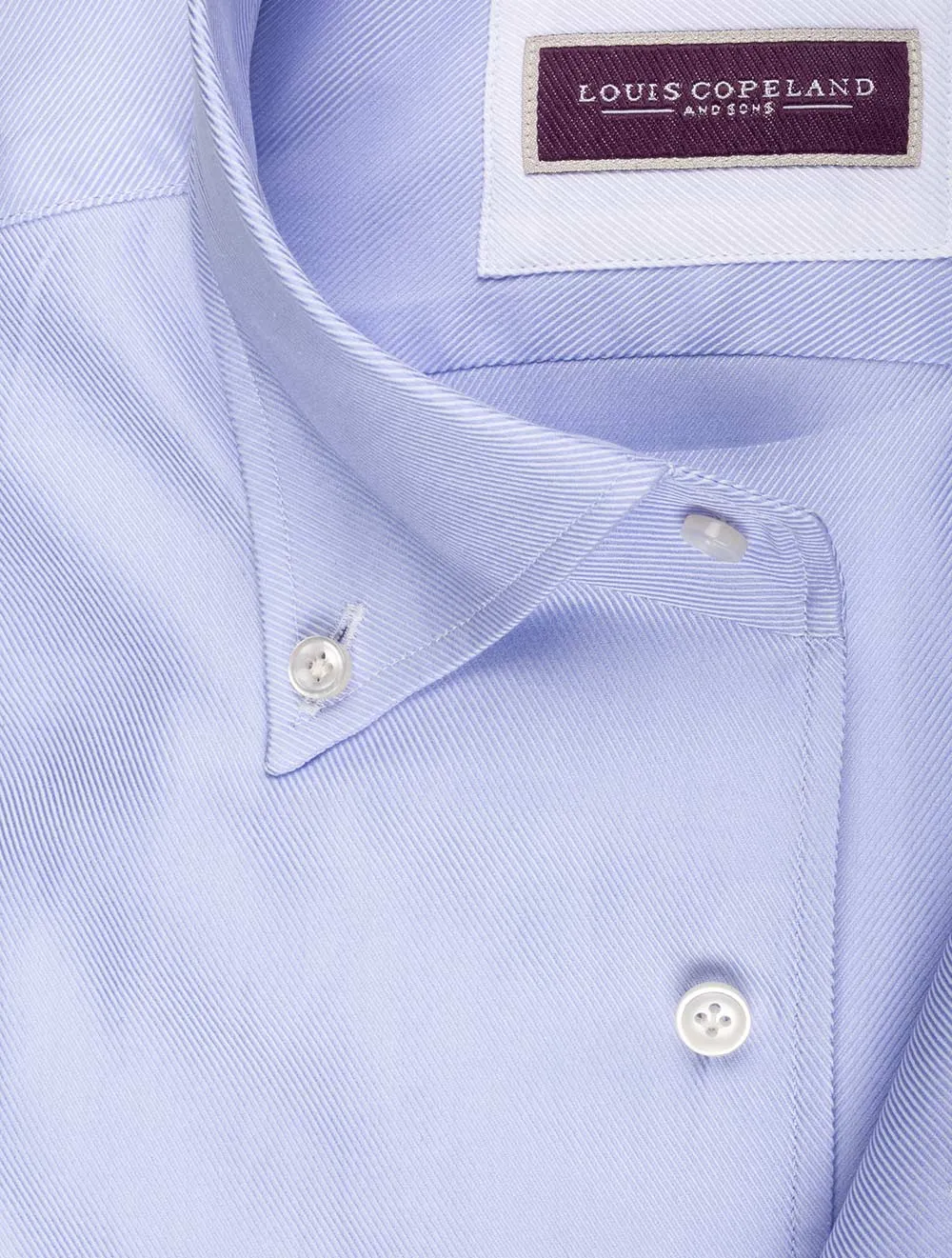 Buttondown-Kragen Twill-Hemd Blau
