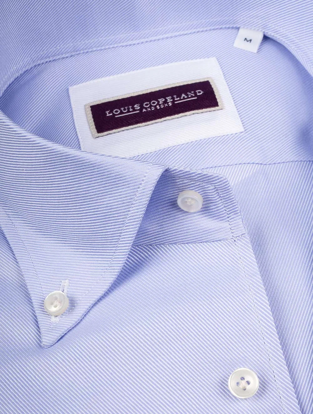 Buttondown-Kragen Twill-Hemd Blau