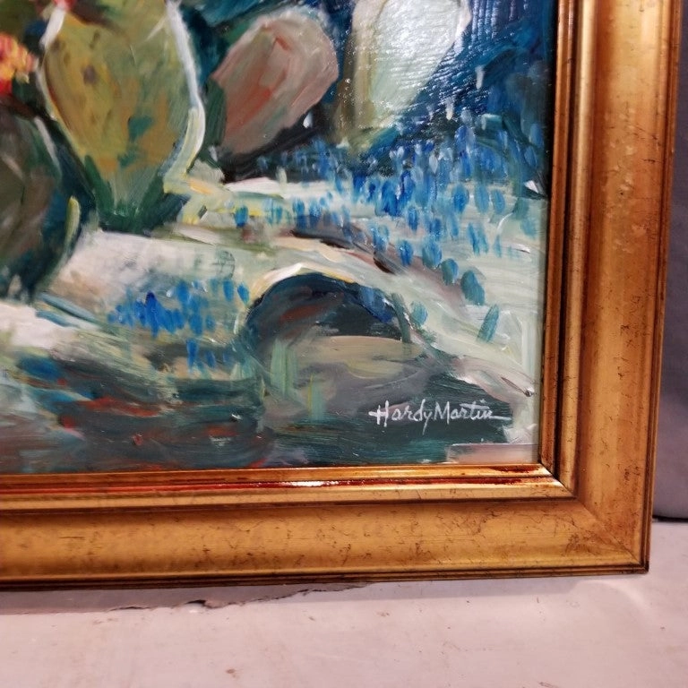 CACTUS OIL PAINTING ON BOARD BY HARDY MARTIN