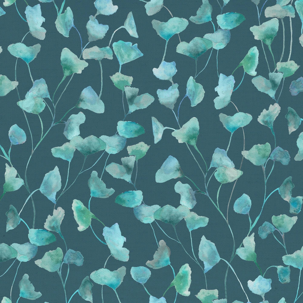 Cala Printed Cotton Fabric (By The Metre) Teal elegant table cloth  