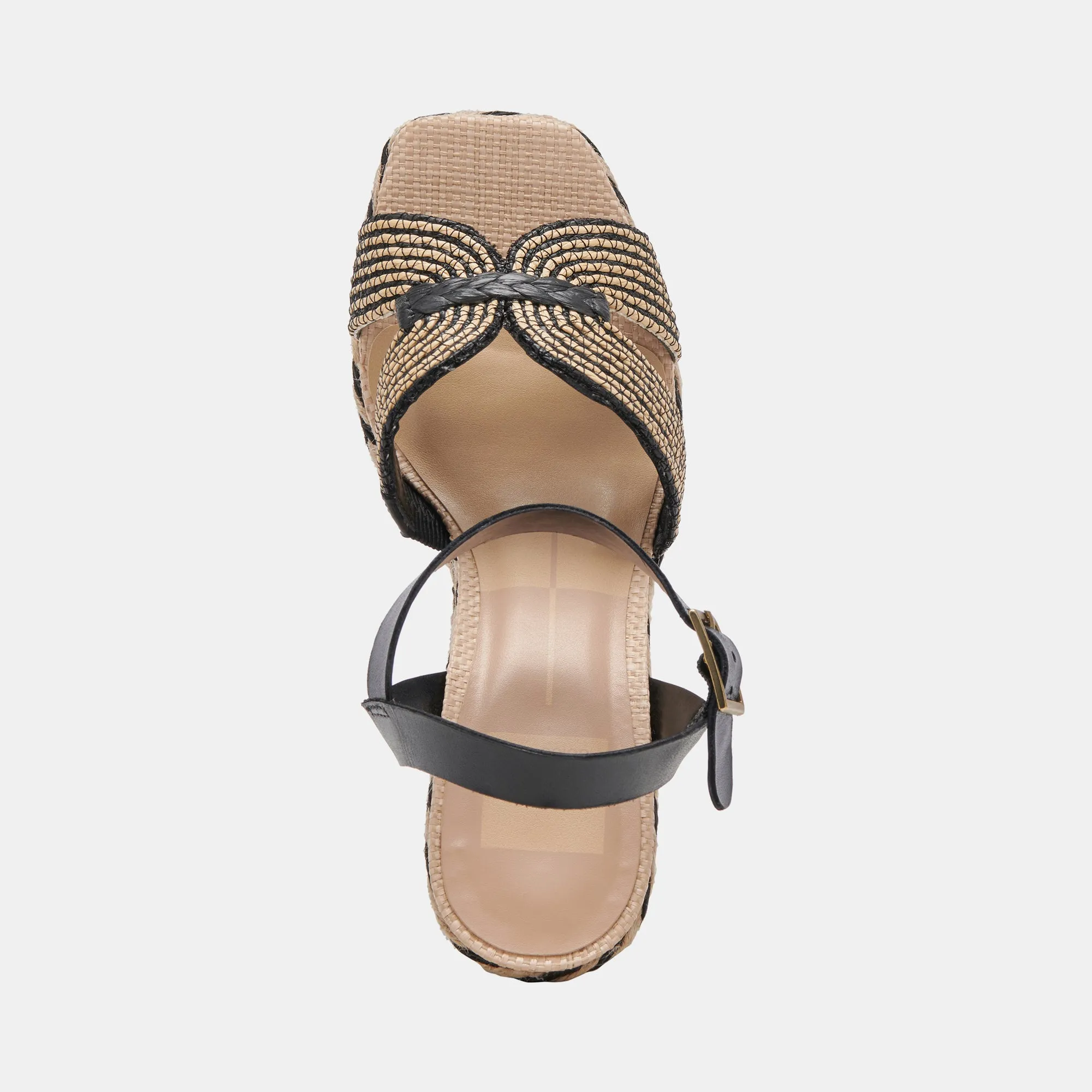 CALE ABSÄTZE SCHWARZ NATUR RAFFIA