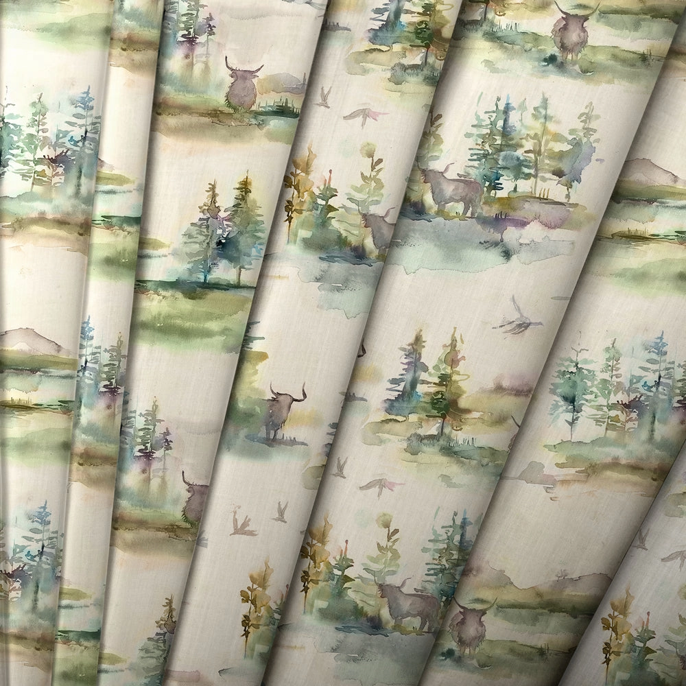 Caledonian Forest Ann Printed Made to Measure Curtains Topaz