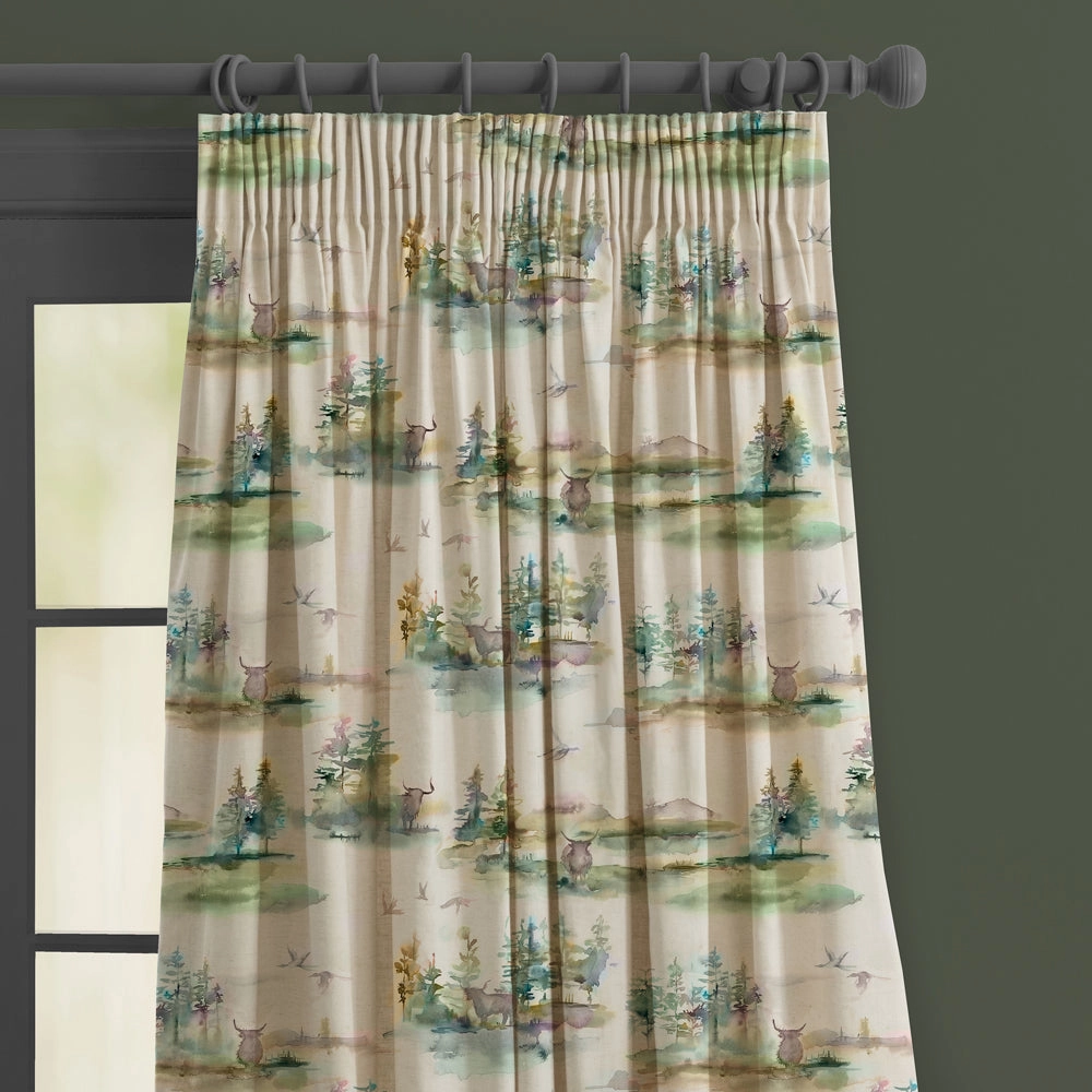 Caledonian Forest Ann Printed Made to Measure Curtains Topaz