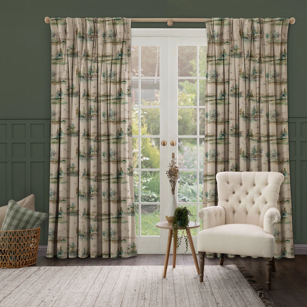 Caledonian Forest Ann Printed Made to Measure Curtains Topaz