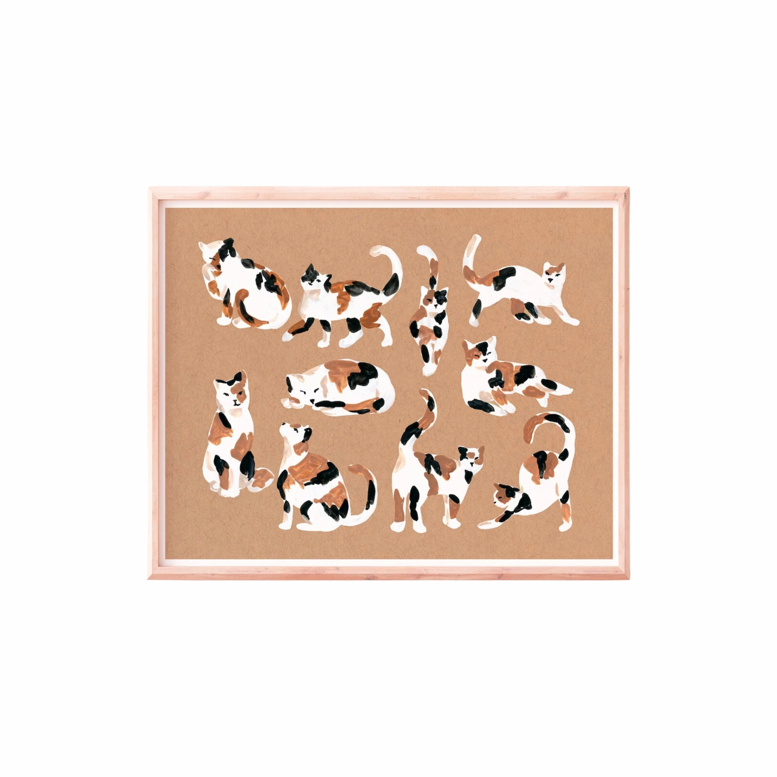 Calico Cats Art Print framed wall decor