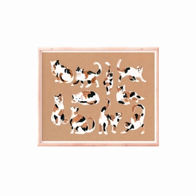 Calico Cats Art Print framed wall decor