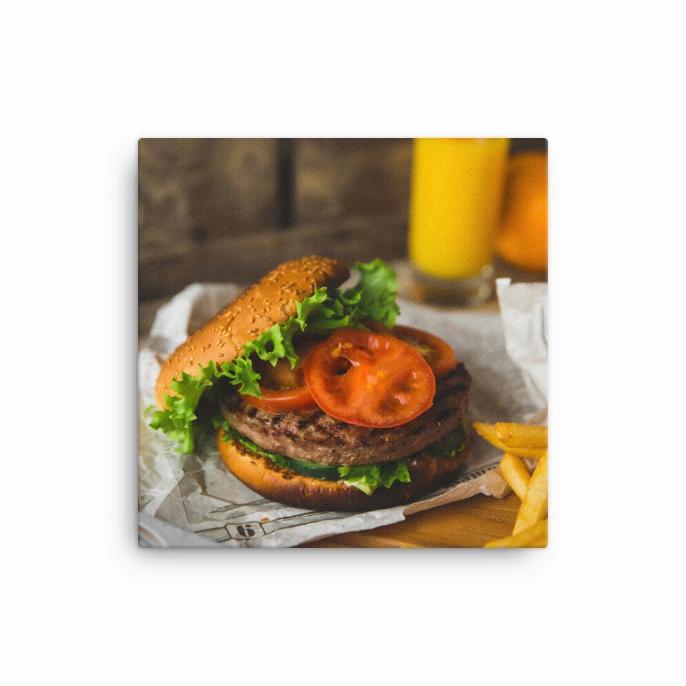 Canvas - Burger and fries