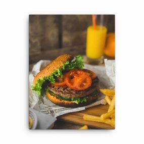 Canvas - Burger and fries canvas mural art
