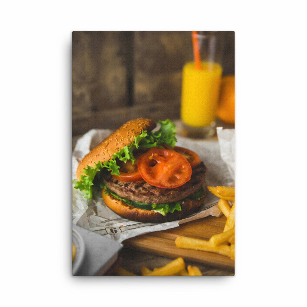Canvas - Burger and fries