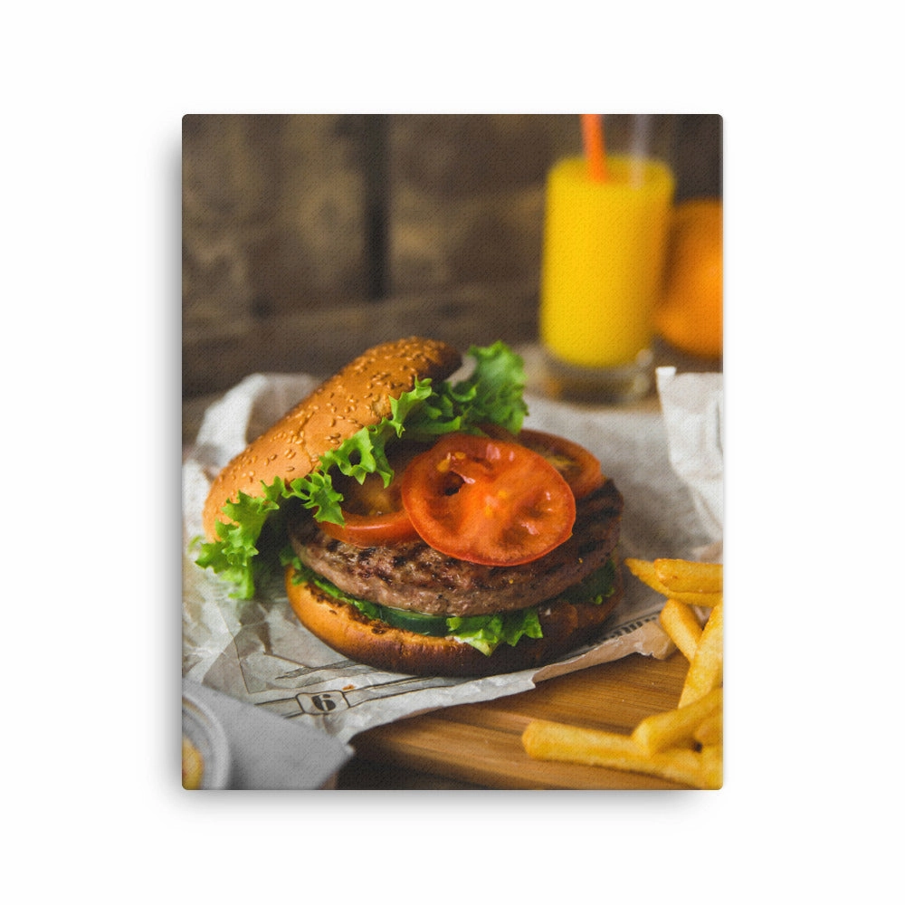 Canvas - Burger and fries