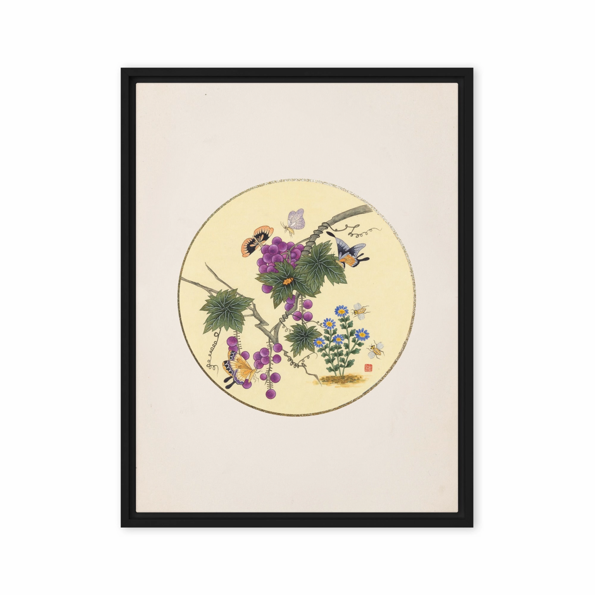Canvas - Butterflies on grape tree