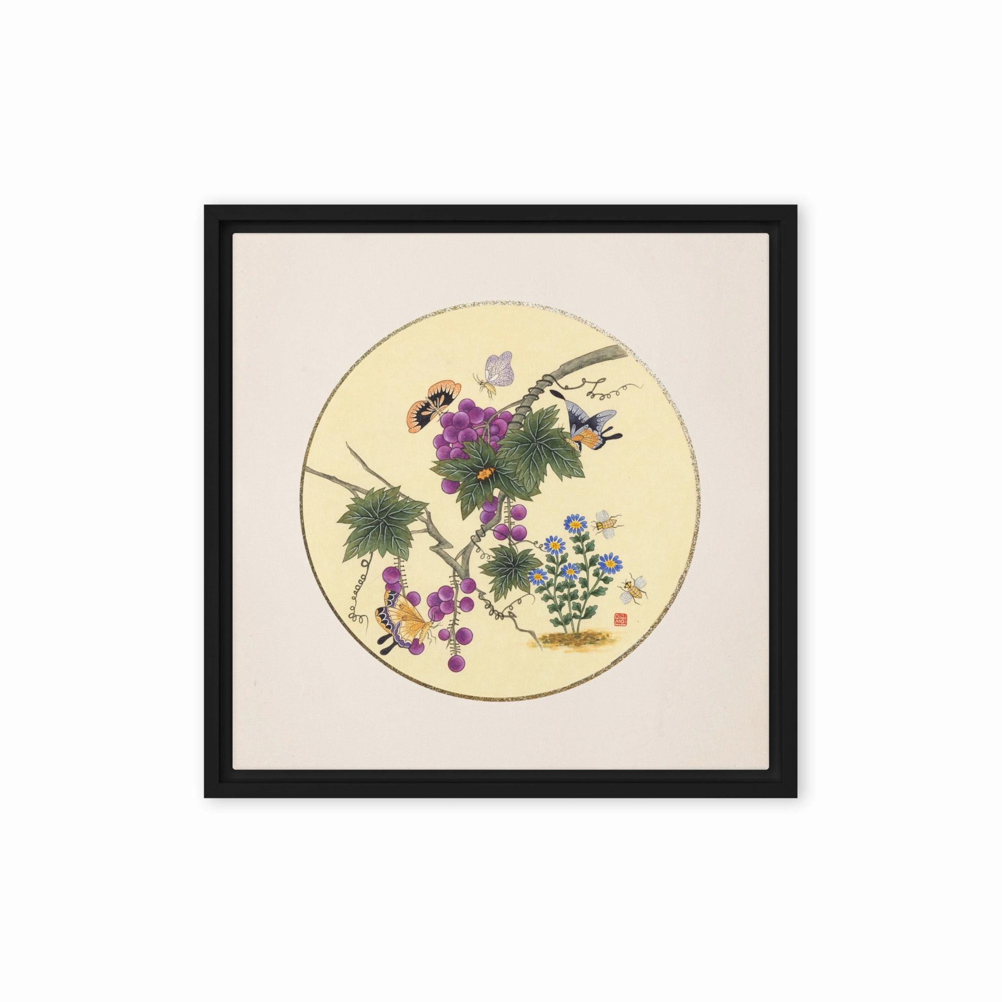 Canvas - Butterflies on grape tree