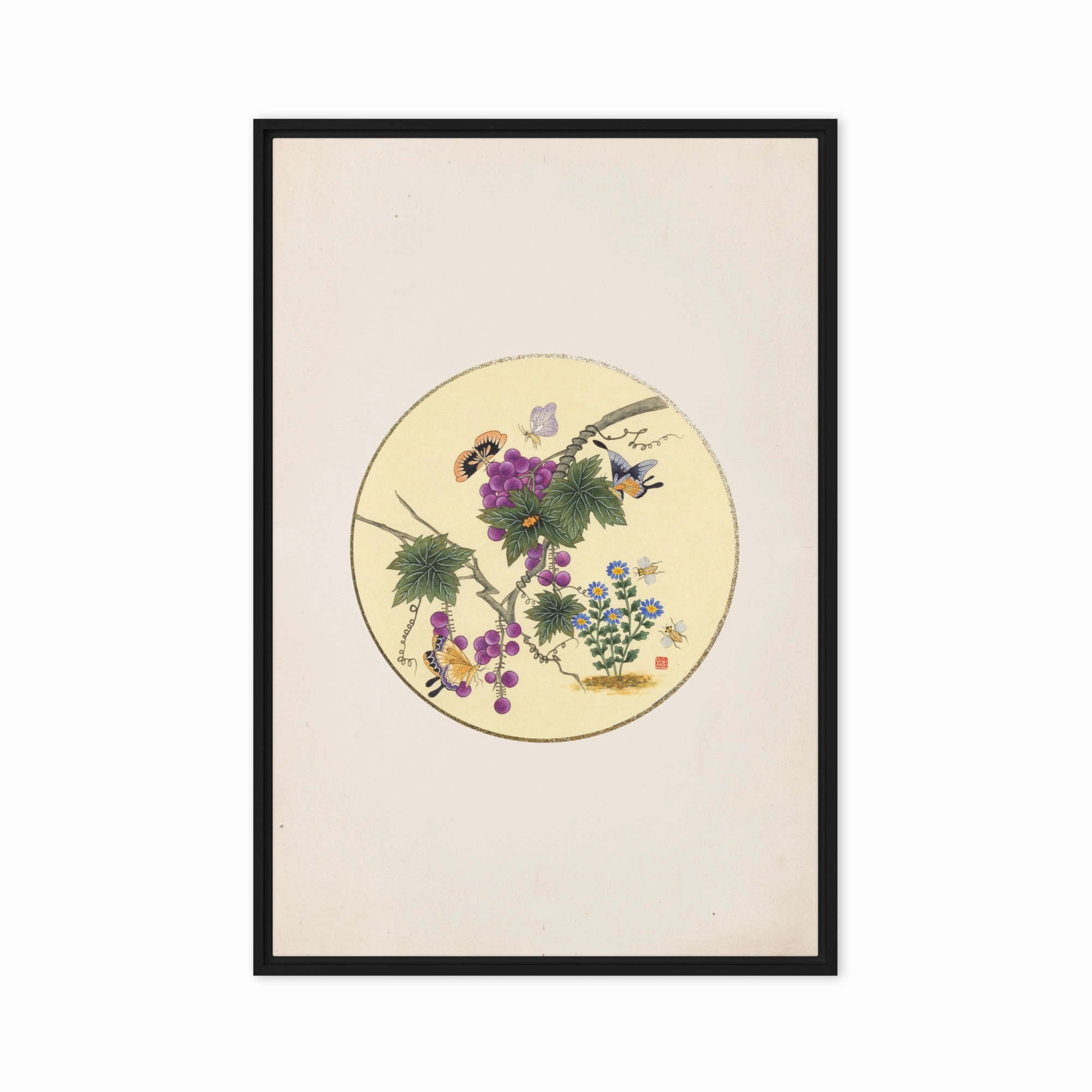 Canvas - Butterflies on grape tree