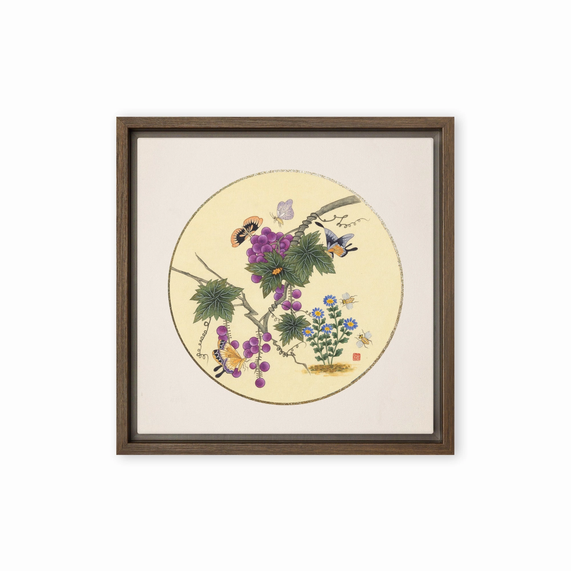 Canvas - Butterflies on grape tree