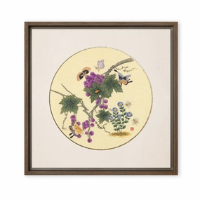 Canvas - Butterflies on grape tree canvas mural art
