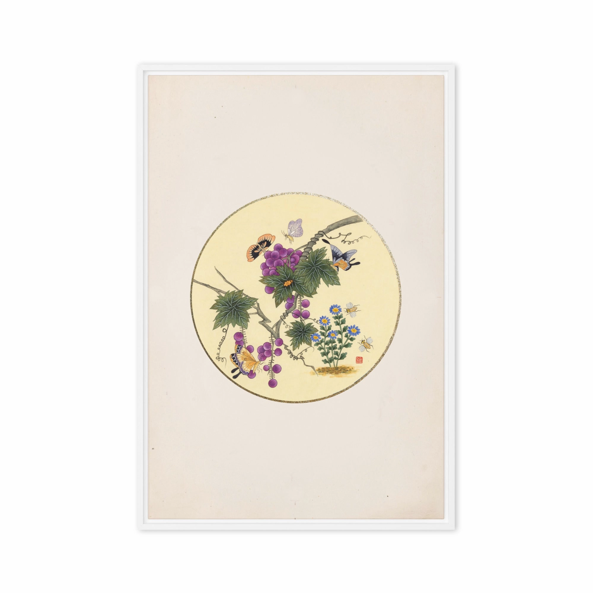 Canvas - Butterflies on grape tree