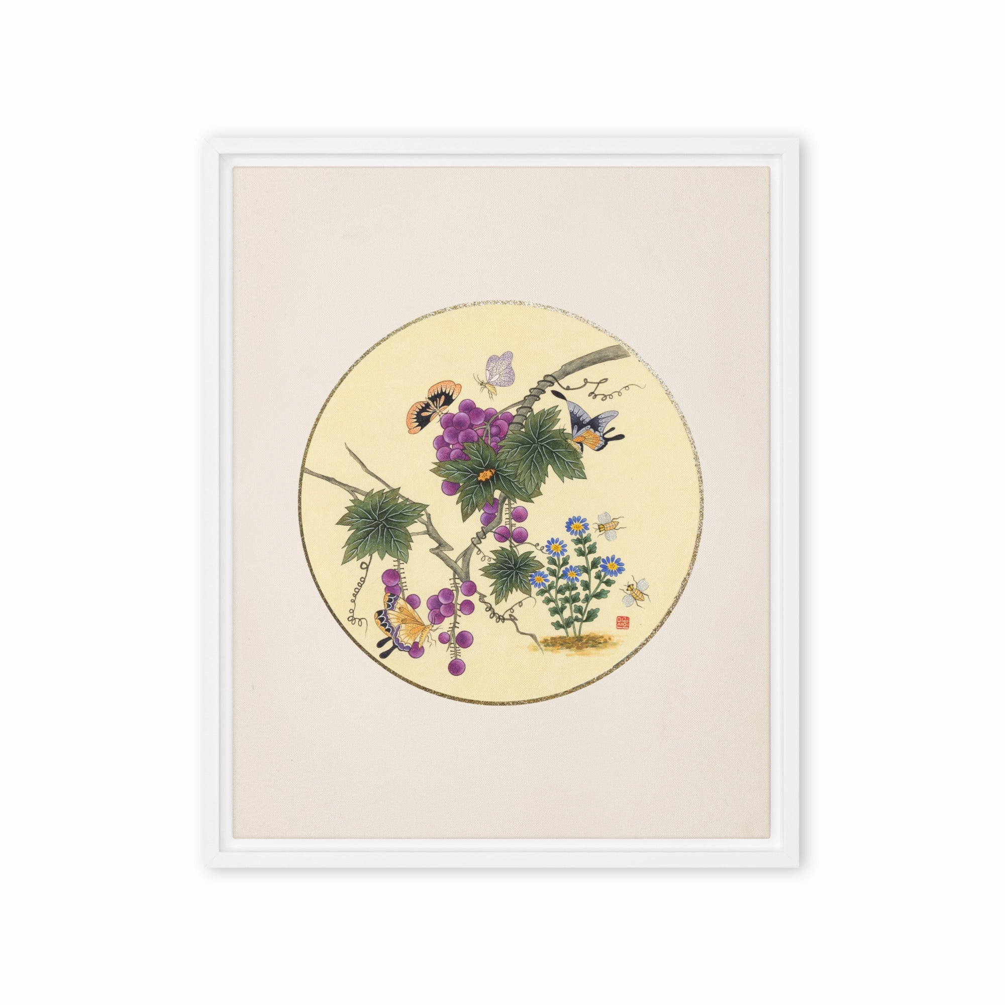 Canvas - Butterflies on grape tree