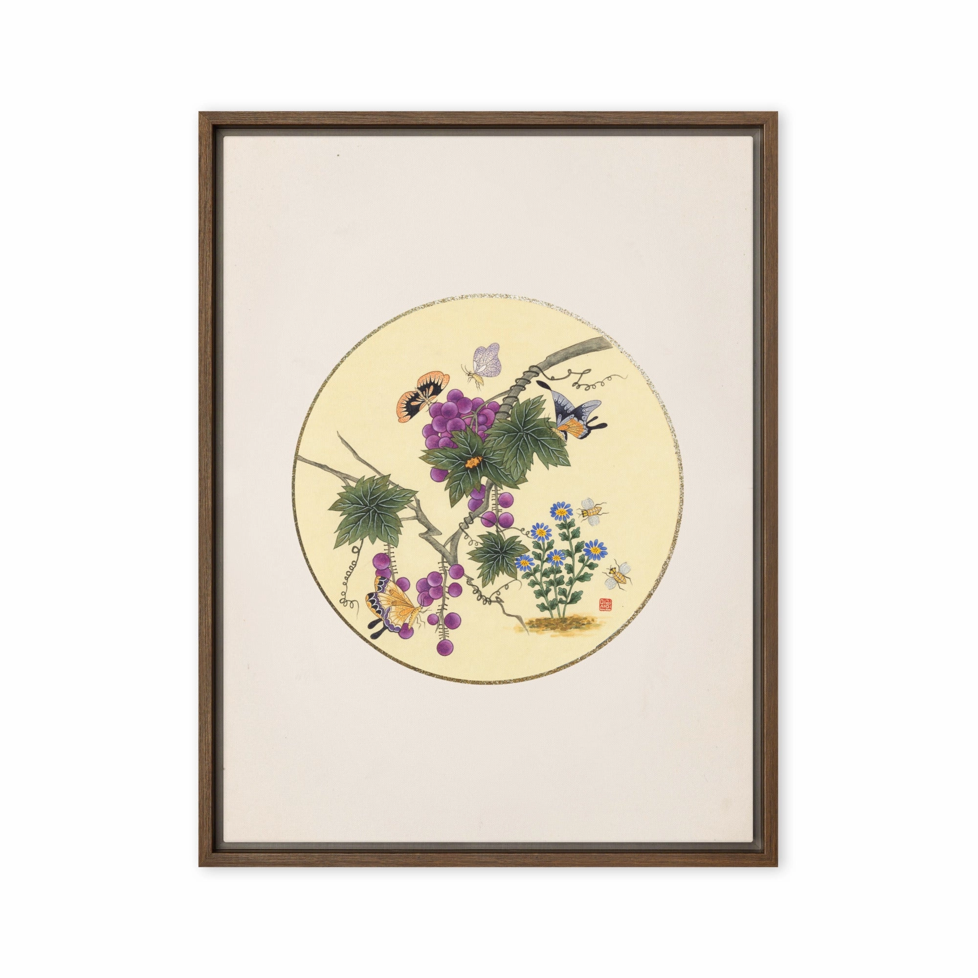 Canvas - Butterflies on grape tree