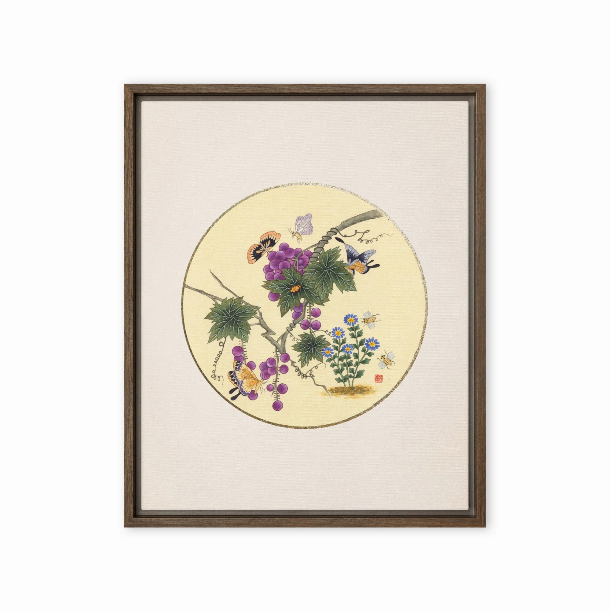 Canvas - Butterflies on grape tree