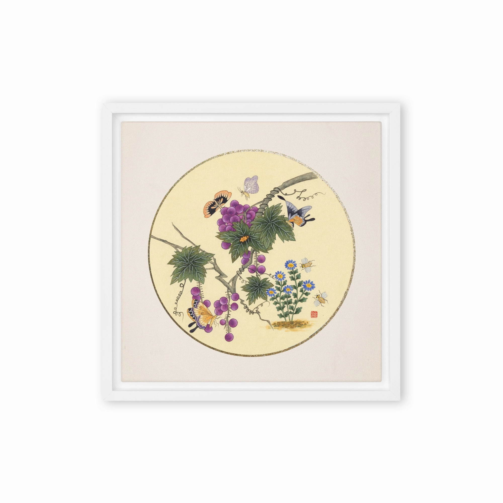 Canvas - Butterflies on grape tree