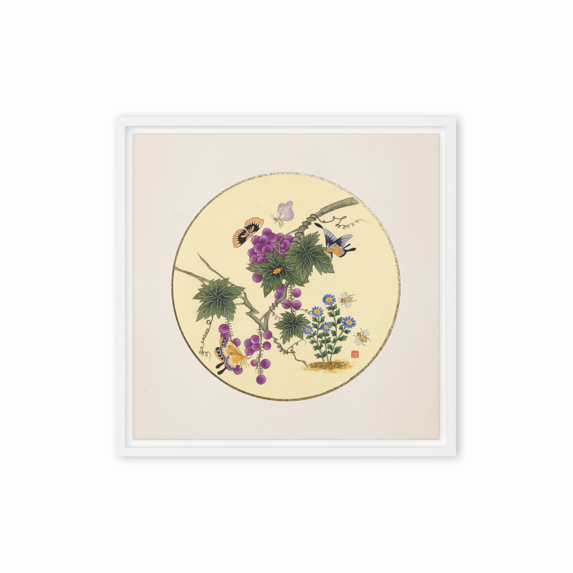 Canvas - Butterflies on grape tree