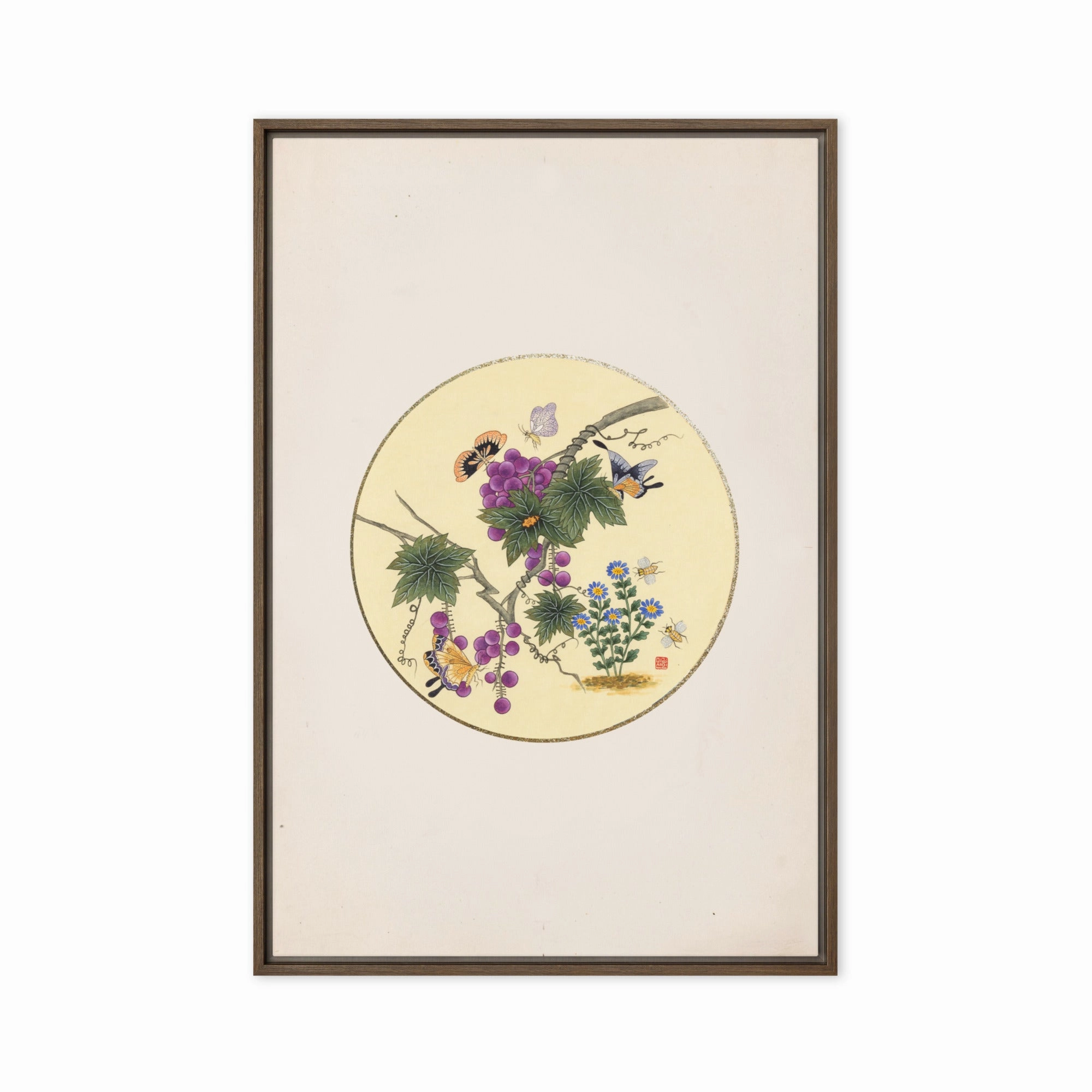Canvas - Butterflies on grape tree