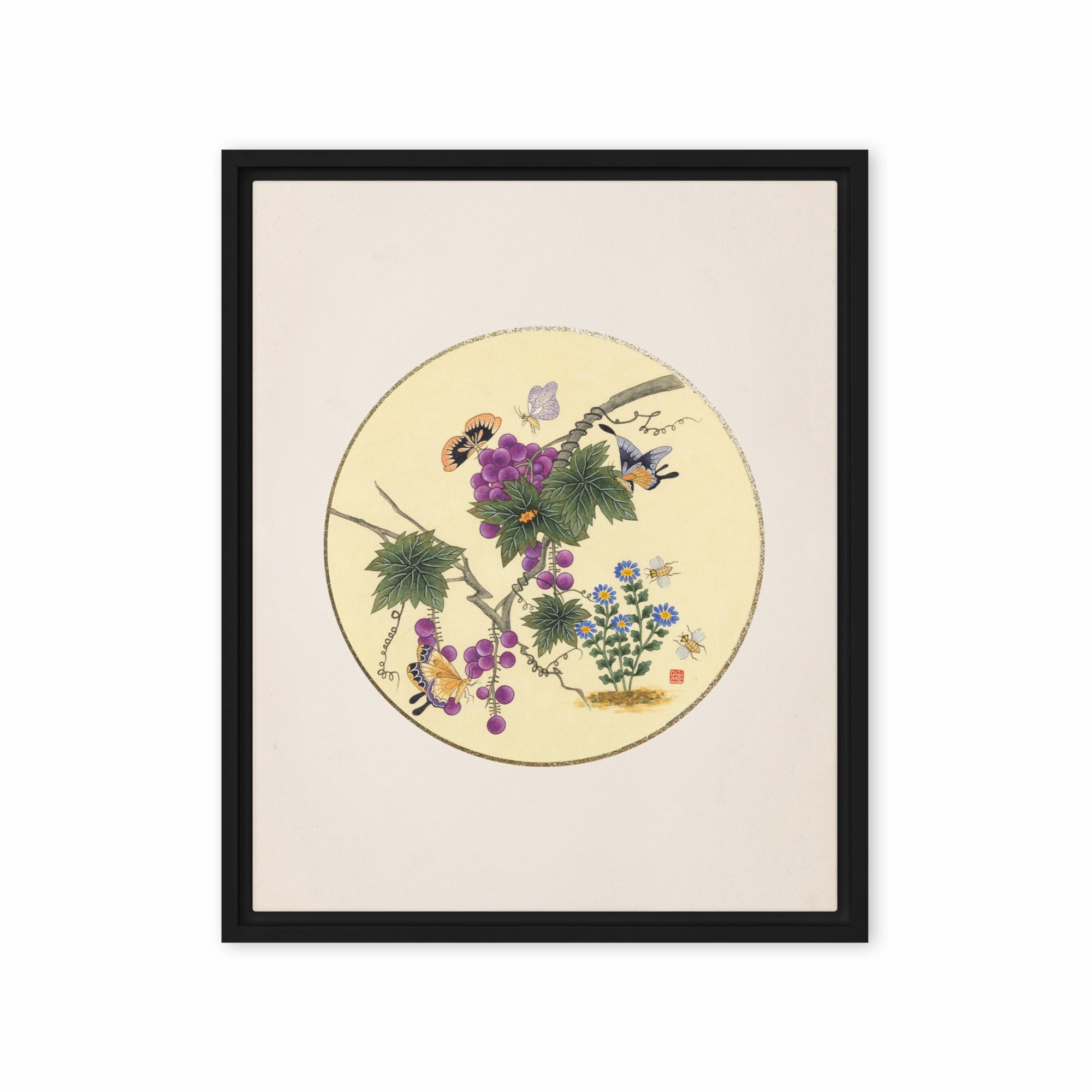 Canvas - Butterflies on grape tree