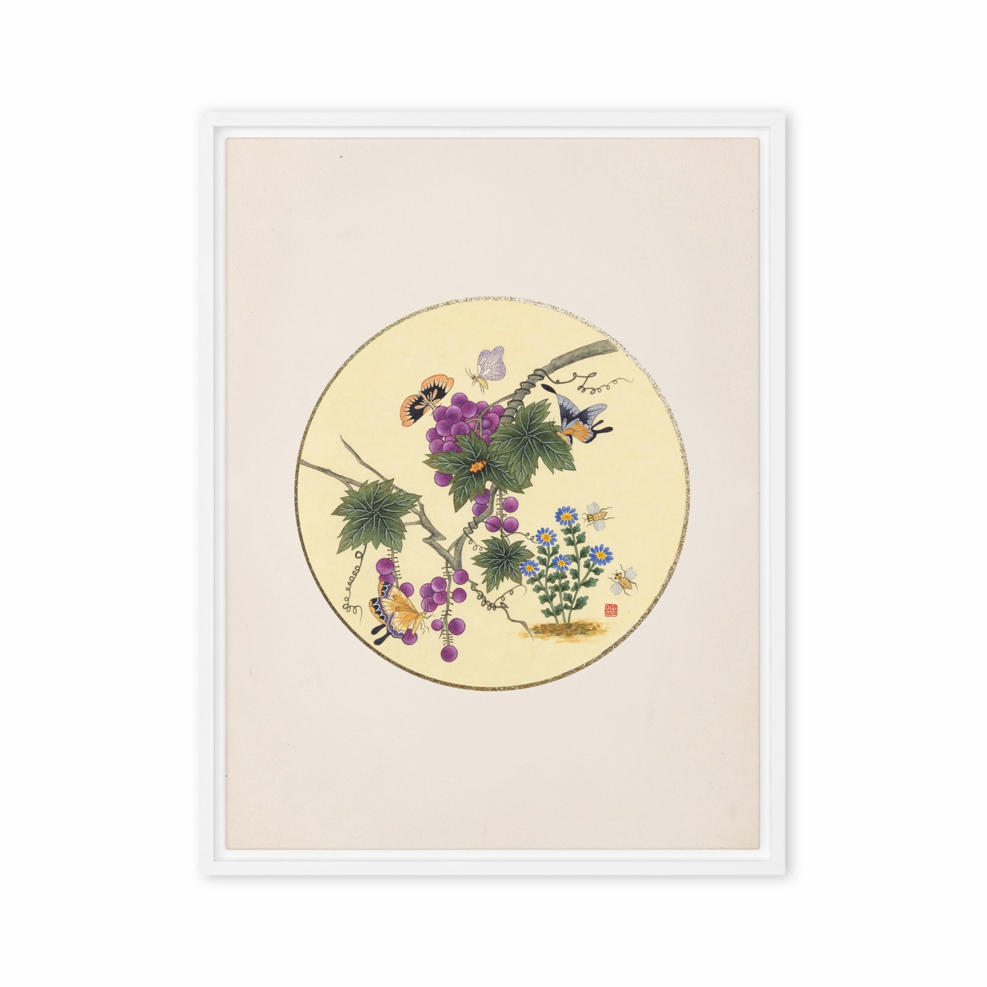 Canvas - Butterflies on grape tree