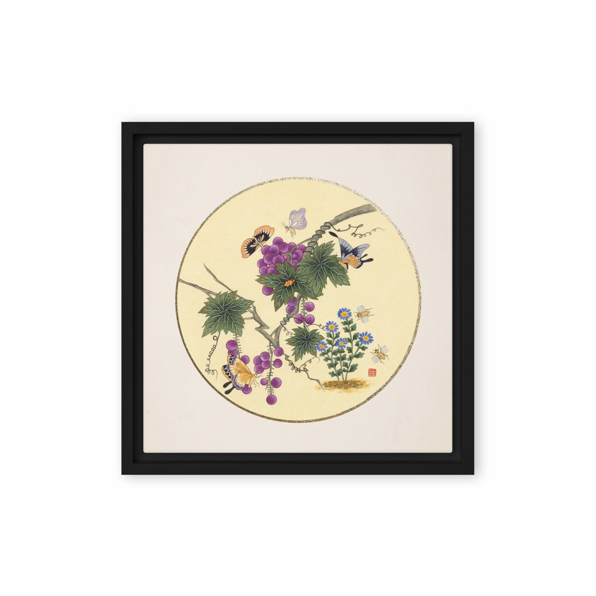 Canvas - Butterflies on grape tree