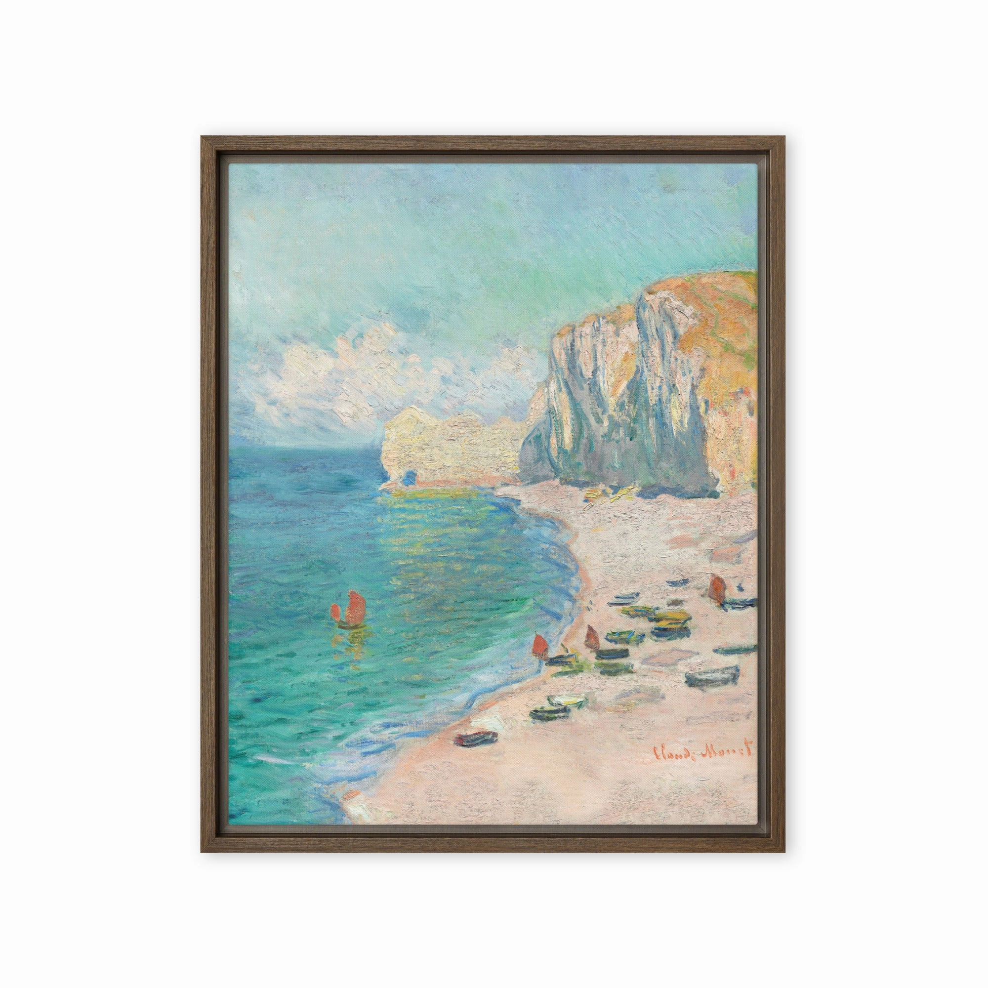 Canvas - Claude Monet, tretat: The Beach and the Falaise d'Amont